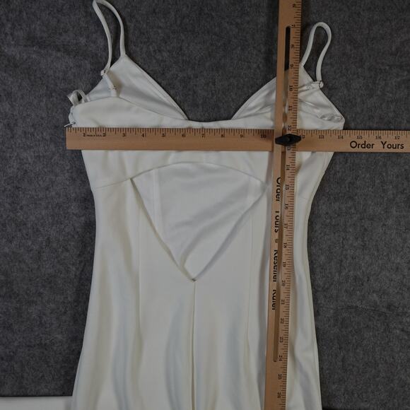 Katie May Dress Womens 0 Bambi Open Back Cut Out White Ivory Maxi Trumpet Bridal - Picture 7 of 9